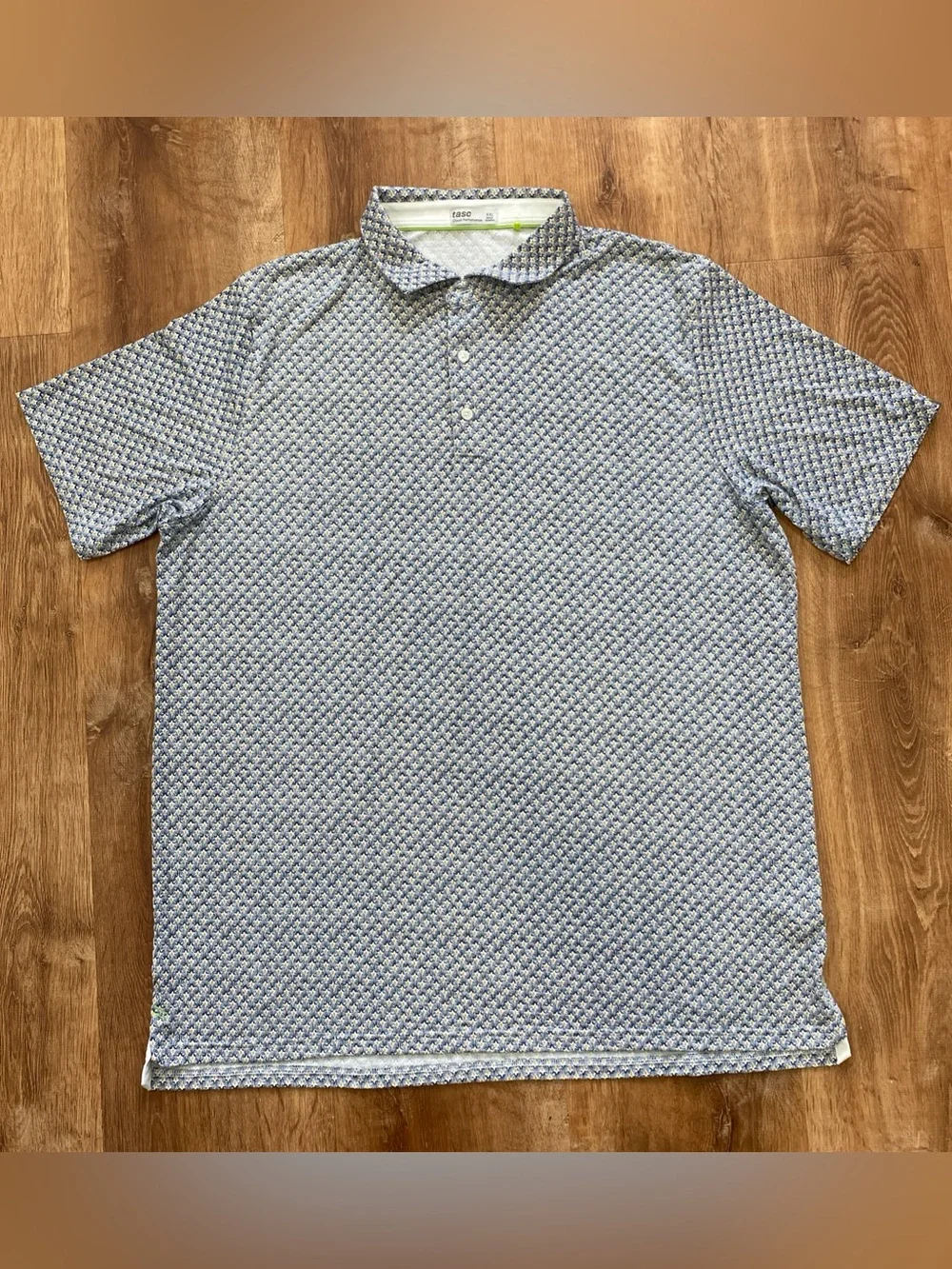 Tasc Cloud Performance Men's 2XL Polo Shirt Geometric Print Golf Lightweight
